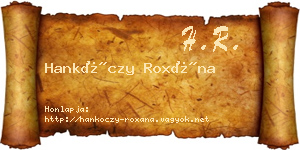Hankóczy Roxána névjegykártya